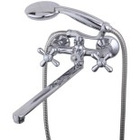 Смеситель для ванны и умывальника 1/2" керамический FRAP F2225 с шаровым переключателем крест конус