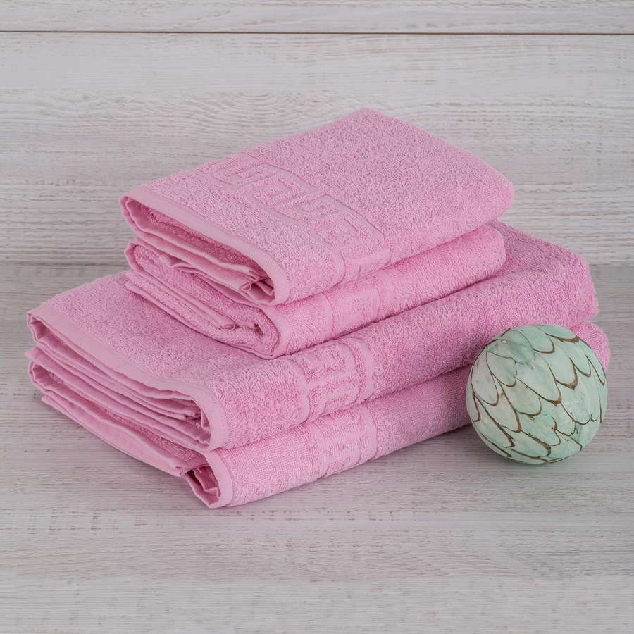 Полотенце махровое 420г розовое
