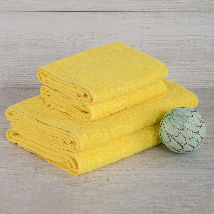 Полотенце махровое 420г желтое